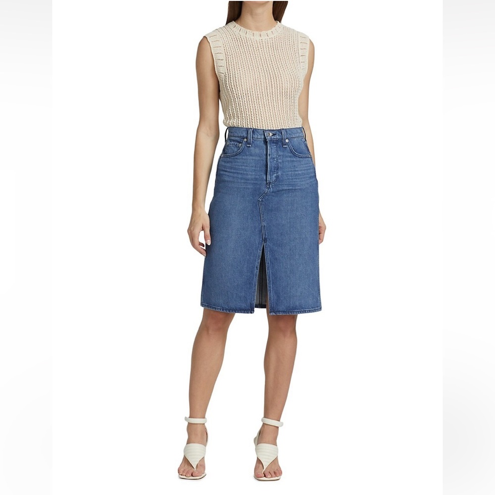 Rag & bone denim midi skirt
